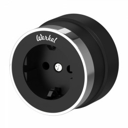 W5871051 Розетка с заземлением (черный матовый/хром) Vintage Werkel a055919