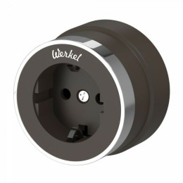W5871052 Розетка с заземлением (мокко матовый/хром) Vintage Werkel a055927