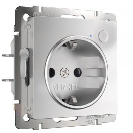 W1171606 Умная встраиваемая розетка с заземлением с защитными шторками серебряная  Werkel a056420