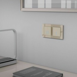 W4520011 Сенсорный выключатель двухклавишный с подсветкой 1000 Вт (шампань) Werkel a057683