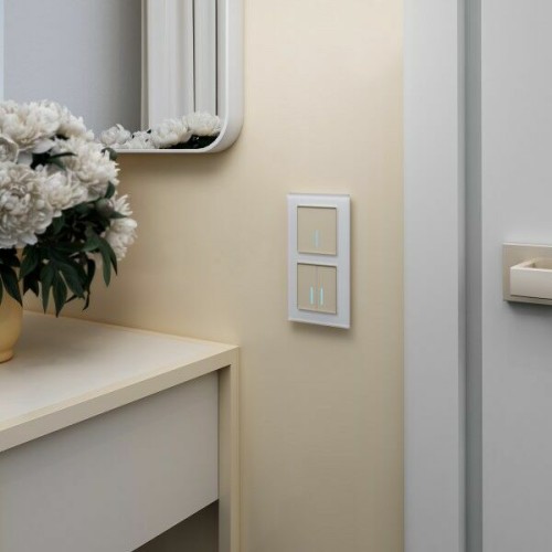 W4520011 Сенсорный выключатель двухклавишный с подсветкой 1000 Вт (шампань) Werkel a057683