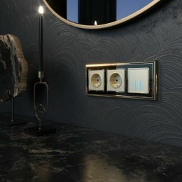 W4520011 Сенсорный выключатель двухклавишный с подсветкой 1000 Вт (шампань) Werkel a057683