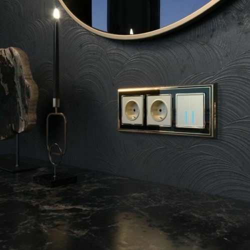 W4520011 Сенсорный выключатель двухклавишный с подсветкой 1000 Вт (шампань) Werkel a057683