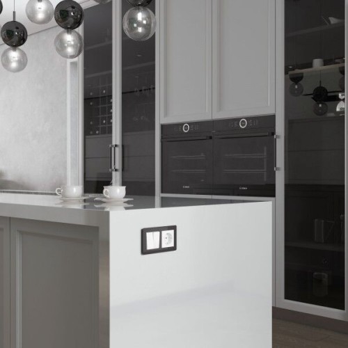 W1123001 Перекрестный переключатель двухклавишный белый a058432