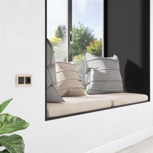 W1123006 Перекрестный переключатель двухклавишный черный матовый a058433