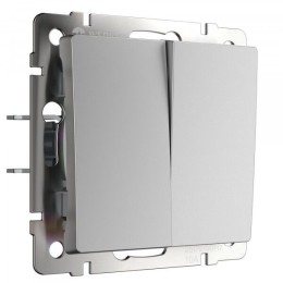 W1123008 Перекрестный переключатель двухклавишный серебряный a058435