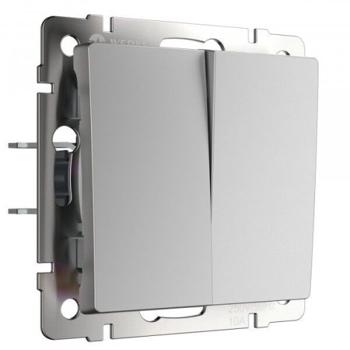 W1123008 Перекрестный переключатель двухклавишный серебряный a058435