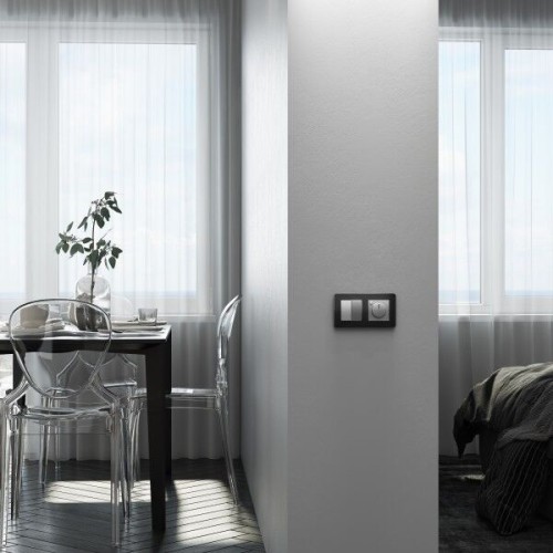 W1123008 Перекрестный переключатель двухклавишный серебряный a058435