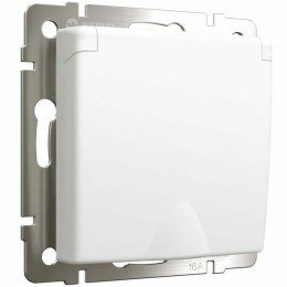 W1171261 Розетка с заземлением и шторками c крышкой IP44 (белый матовый) Antik Werkel a059267