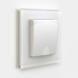 W1171261 Розетка с заземлением и шторками c крышкой IP44 (белый матовый) Antik Werkel a059267