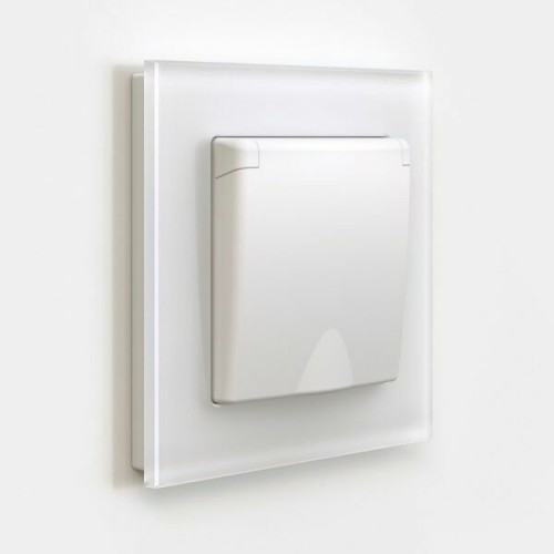 W1171261 Розетка с заземлением и шторками c крышкой IP44 (белый матовый) Antik Werkel a059267