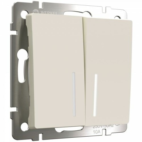 W1120162 Выключатель двухклавишный с подсветкой (айвори матовый) Antik Werkel a059282