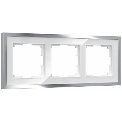 W0032850 Рамка на 3 поста Baguette (белый/серебро) Werkel a060232