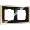 W0022852 Рамка на 2 поста Baguette (черный/латунь) Werkel a060240
