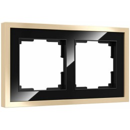W0022852 Рамка на 2 поста Baguette (черный/латунь) Werkel a060240