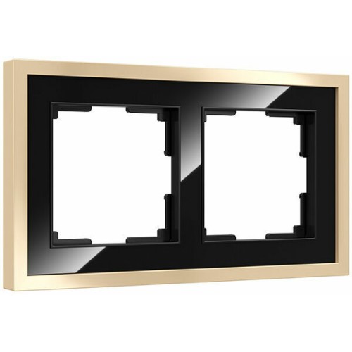 W0022852 Рамка на 2 поста Baguette (черный/латунь) Werkel a060240