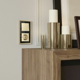 W0022852 Рамка на 2 поста Baguette (черный/латунь) Werkel a060240