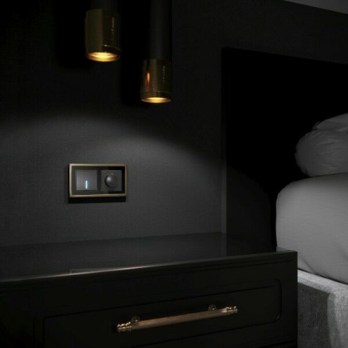 W0022852 Рамка на 2 поста Baguette (черный/латунь) Werkel a060240