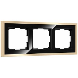 W0032852 Рамка на 3 поста Baguette (черный/латунь) Werkel a060241