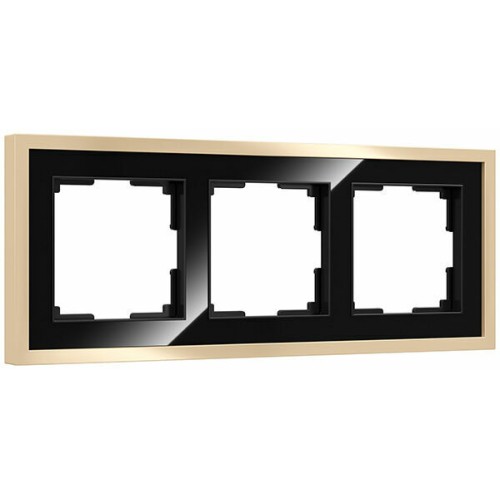 W0032852 Рамка на 3 поста Baguette (черный/латунь) Werkel a060241