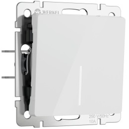 W1112141 Выключатель одноклавишный проходной с подсветкой (белый акрил) Werkel a064001