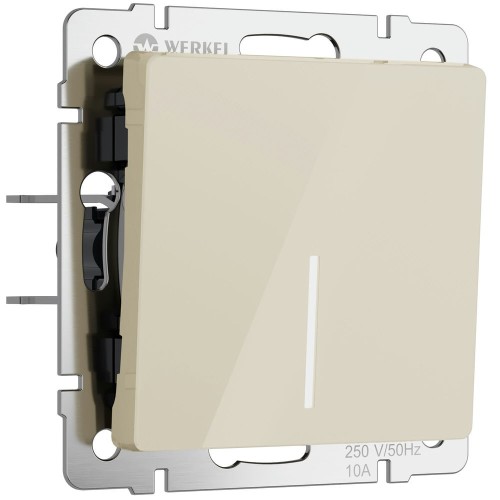 W1110143 Выключатель одноклавишный с подсветкой (айвори акрил) Werkel a064053