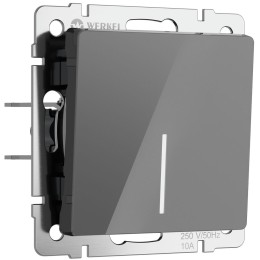 W1110144 Выключатель одноклавишный с подсветкой (графит акрил) Werkel a064077