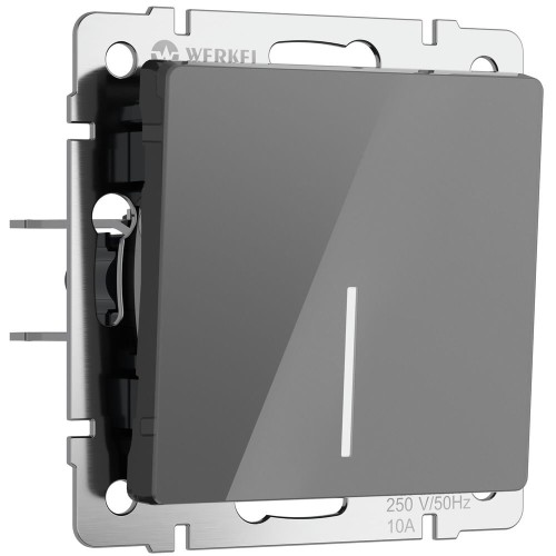 W1110144 Выключатель одноклавишный с подсветкой (графит акрил) Werkel a064077