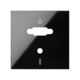 Накладка розетки VGA + Mini-Jack черный глянец Simon 100, 10000091-138