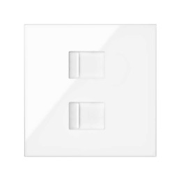 Накладка розетки 2xRJ45 белый глянец Simon 100, 10000006-130