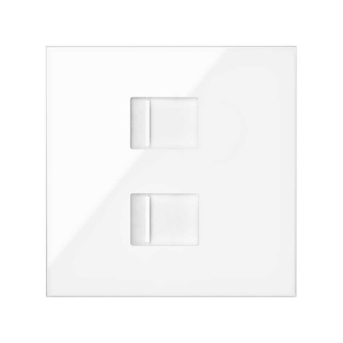 Накладка розетки 2xRJ45 белый глянец Simon 100, 10000006-130