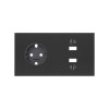 Кит на 2 поста, фронт: накладка на 1 розетку Schuko + 2 з/у USB SC черный матовый Simon 100, 10020210-238