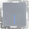 W1112106 Выключатель одноклавишный проходной с подсветкой (серебряный) Antik Werkel a051513