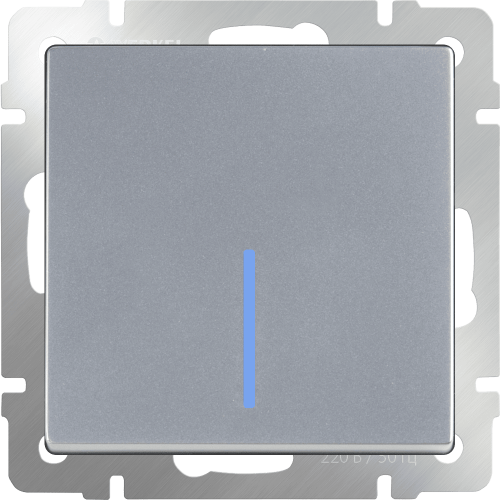 W1112106 Выключатель одноклавишный проходной с подсветкой (серебряный) Antik Werkel a051513