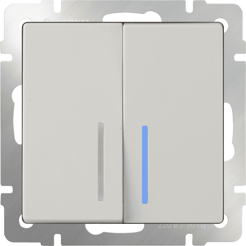 W1122103 Выключатель двухклавишный проходной c  с подсветкой (слоновая кость) Antik Werkel a051477