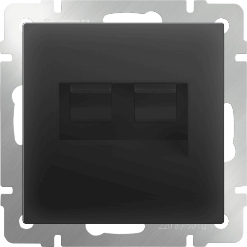 W1182208 Розетка двойная Ethernet RJ-45 (черный матовый) Antik Werkel a051616