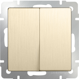 W1122010 Выключатель двухклавишный проходной (шампань рифленый) Antik Werkel a051420