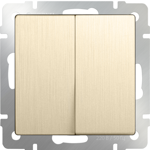 W1122010 Выключатель двухклавишный проходной (шампань рифленый) Antik Werkel a051420