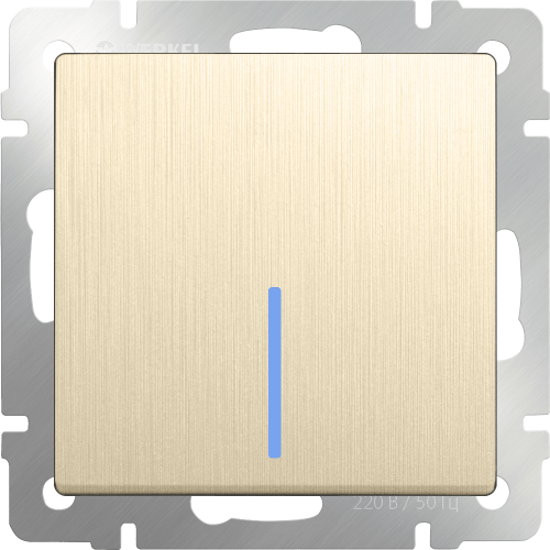 W1110110 Выключатель одноклавишный с подсветкой (шампань рифленый) Antik Werkel a051413