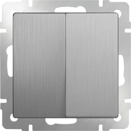 WL09-SW-2G-2W Выключатель двухклавишный проходной (cеребряный рифленый) Antik Werkel a035656 a051357