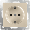 W1171111 Розетка с заземлением и шторками (шампань) Antik Werkel a050858
