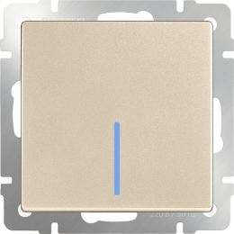 W1112111 Выключатель одноклавишный проходной с подсветкой (шампань) Antik Werkel a050871