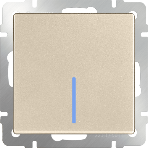 W1112111 Выключатель одноклавишный проходной с подсветкой (шампань) Antik Werkel a050871
