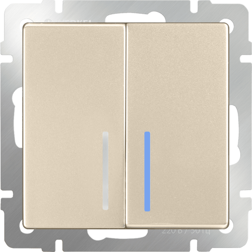 W1120111 Выключатель двухклавишный с подсветкой (шампань) Antik Werkel a050859