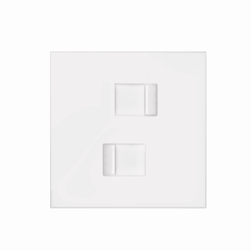 Кит на 1 пост, фронт: накладка на 2 розетки RJ45 белый матовый Simon 100, 10020111-230