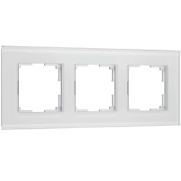 W0033101 Рамка на 3 поста Senso (белый, стекло soft-touch) Werkel a064566 W0033101