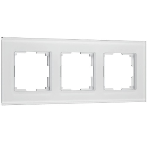 W0033101 Рамка на 3 поста Senso (белый, стекло soft-touch) Werkel a064566 W0033101
