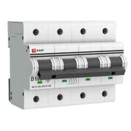 ВА 47-125 Автоматический выключатель (D) 4P 100А 15кА EKF PROxima