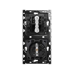Кит на 2 поста, механизмы: 1 розетка Schuko 2Р+Е 16A 250В~ с з/у USB Smart Charge 2.1А + 2 переключателя (проходных) + суппортSimon 100, 10010218-039
