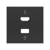 Накладка розетки HDMI + USB черный матовый Simon 100, 10001095-238